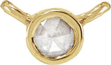 14K Gold Round Natural Diamond Rose-Cut Bezel-Set Necklace - Yellow Gold