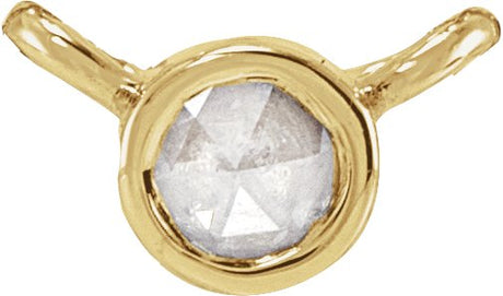 14K Gold Round Natural Diamond Rose-Cut Bezel-Set Necklace - Yellow Gold