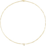14K Gold Marquise Natural Diamond Micro Bezel-Set Necklace - Yellow Gold