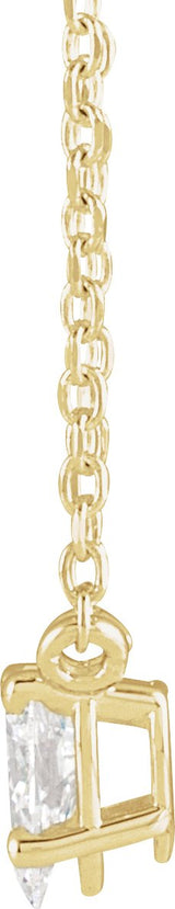 14K Gold Pear Natural Diamond Solitaire Necklace - Yellow Gold - view 2