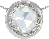 Platinum Round Natural Diamond Rose-Cut Bezel-Set Necklace