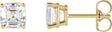 14K Gold Lab-Grown Diamond Asscher 4-Prong Stud Earrings – 3/8 CTW - Yellow Gold