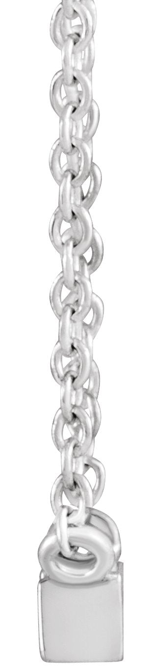 14K Gold Straight Baguette Natural Diamond Solitaire Channel-Set Necklace - White Gold - view 2