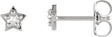 Platinum Round Natural Diamond Star Cabochon Earrings
