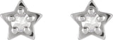 Platinum Round Natural Diamond Star Cabochon Earrings - view 2