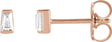 14K Gold Lab-Grown Diamond Tapered Baguette Channel-Set Stud Earrings - Rose Gold