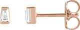14K Gold Lab-Grown Diamond Tapered Baguette Channel-Set Stud Earrings - Rose Gold