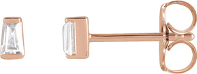 14K Gold Lab-Grown Diamond Tapered Baguette Channel-Set Stud Earrings - Rose Gold