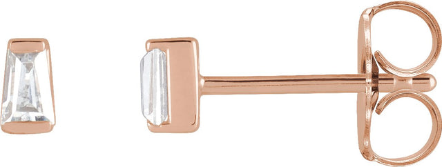 14K Gold Lab-Grown Diamond Tapered Baguette Channel-Set Stud Earrings - Rose Gold