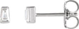 Platinum Natural Diamond Tapered Baguette Channel-Set Stud Earrings
