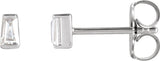 14K Gold Natural Diamond Tapered Baguette Channel-Set Stud Earrings - White Gold