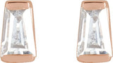 14K Gold Natural Diamond Tapered Baguette Channel-Set Stud Earrings - Rose Gold - view 2