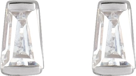 Platinum Natural Diamond Tapered Baguette Channel-Set Stud Earrings - view 2