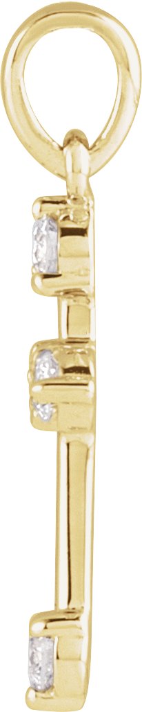 14K Gold Round Natural Diamond Cross Necklace or Pendant – up to 0.07 CTW - Yellow Gold - view 2