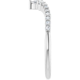 Platinum Pear Natural Diamond Contour Band – 3x2mm - view 4