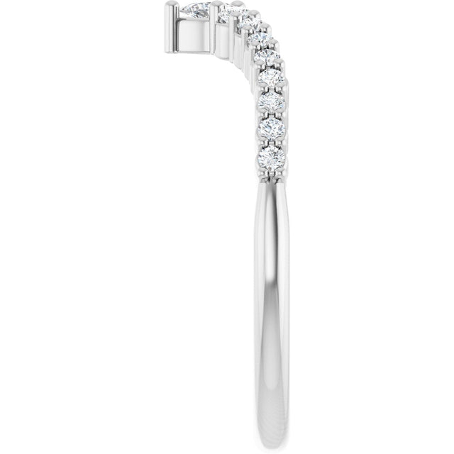 Platinum Pear Natural Diamond Contour Band – 3x2mm - view 4