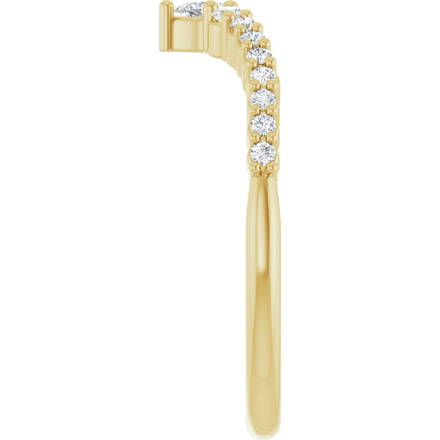 14K Gold Pear Lab-Grown Diamond Contour Band – 3x2mm - Yellow Gold - view 4
