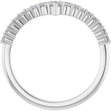 Platinum Pear Natural Diamond Contour Band – 3x2mm - view 2