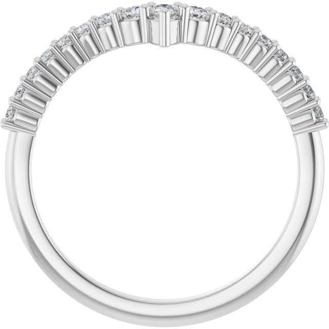 Platinum Pear Natural Diamond Contour Band – 3x2mm - view 2