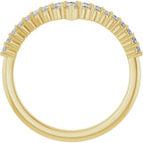 14K Gold Pear Natural Diamond Contour Band – 3x2mm - Yellow Gold - view 2