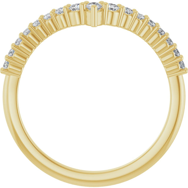 14K Gold Pear Lab-Grown Diamond Contour Band – 3x2mm - Yellow Gold - view 2