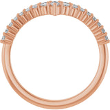 14K Gold Pear Lab-Grown Diamond Contour Band – 3x2mm - Rose Gold - view 2