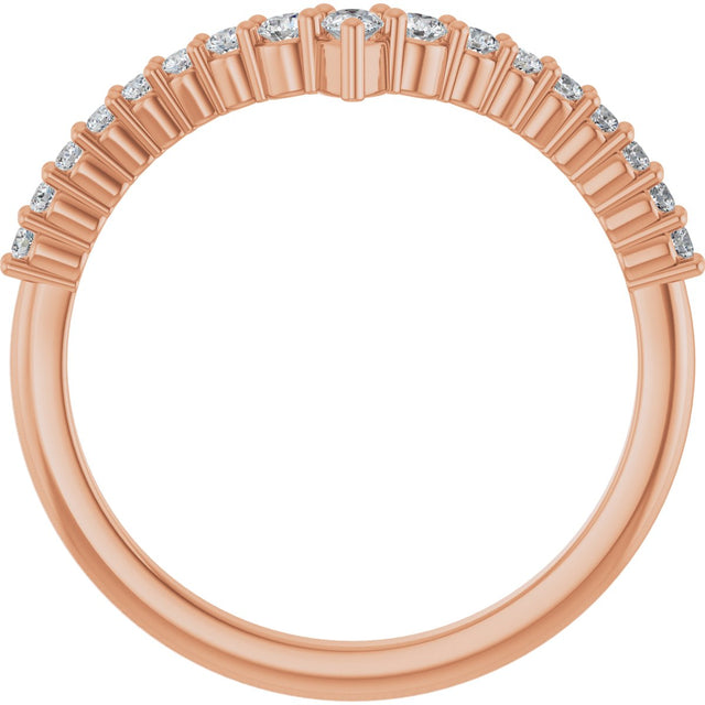 14K Gold Pear Lab-Grown Diamond Contour Band – 3x2mm - Rose Gold - view 2