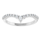 Platinum Pear Natural Diamond Contour Band – 3x2mm - view 3