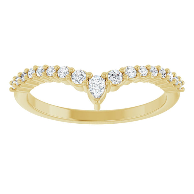 14K Gold Pear Lab-Grown Diamond Contour Band – 3x2mm - Yellow Gold - view 3