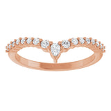 14K Gold Pear Lab-Grown Diamond Contour Band – 3x2mm - Rose Gold - view 3