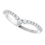 Platinum Pear Natural Diamond Contour Band – 3x2mm - view 5