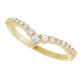 14K Gold Pear Lab-Grown Diamond Contour Band – 3x2mm - Yellow Gold - view 5