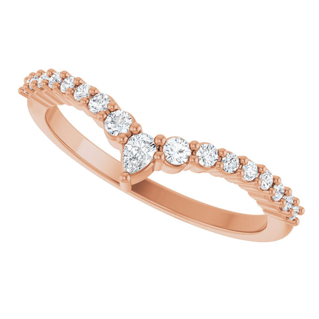 14K Gold Pear Lab-Grown Diamond Contour Band – 3x2mm - Rose Gold - view 5