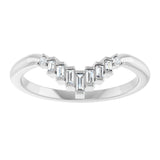 Platinum Straight Baguette Natural Diamond Contour Band – 2.5x1mm - view 3