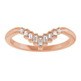 14K Gold Straight Baguette Natural Diamond Contour Band – 2.5x1mm - Rose Gold - view 3