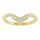14K Gold Straight Baguette Natural Diamond Contour Band – 2.5x1mm - Yellow Gold - view 3