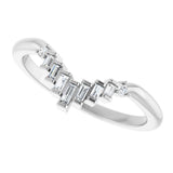 14K Gold Straight Baguette Natural Diamond Contour Band – 2.5x1mm - White Gold - view 5