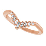 14K Gold Straight Baguette Natural Diamond Contour Band – 2.5x1mm - Rose Gold - view 5