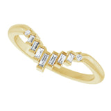 14K Gold Straight Baguette Natural Diamond Contour Band – 2.5x1mm - Yellow Gold - view 5