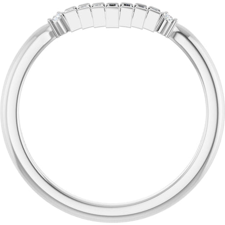 Platinum Straight Baguette Natural Diamond Contour Band – 2.5x1mm - view 2