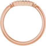 14K Gold Straight Baguette Natural Diamond Contour Band – 2.5x1mm - Rose Gold - view 2