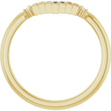 14K Gold Straight Baguette Natural Diamond Contour Band – 2.5x1mm - Yellow Gold - view 2
