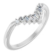 Platinum Straight Baguette Natural Diamond Contour Band – 2.5x1mm
