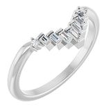 Platinum Straight Baguette Natural Diamond Contour Band – 2.5x1mm