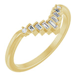 14K Gold Straight Baguette Natural Diamond Contour Band – 2.5x1mm - Yellow Gold