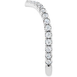 14K Gold Round Lab-Grown Diamond Accented Contour Band II - White Gold - view 4