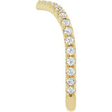 14K Gold Round Lab-Grown Diamond Accented Contour Band II - Yellow Gold - view 4