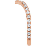 14K Gold Round Lab-Grown Diamond Accented Contour Band II - Rose Gold - view 4