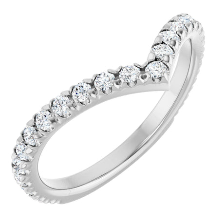 Platinum Round Lab-Grown Diamond Accented Contour Band II