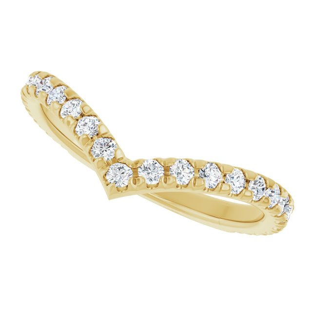 14K Gold Round Lab-Grown Diamond Accented Contour Band II - Yellow Gold - view 5